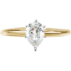 simple solitaire pear shape engagement rings