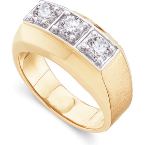 1 ct tw Gent's Diamond Ring, yellow gold